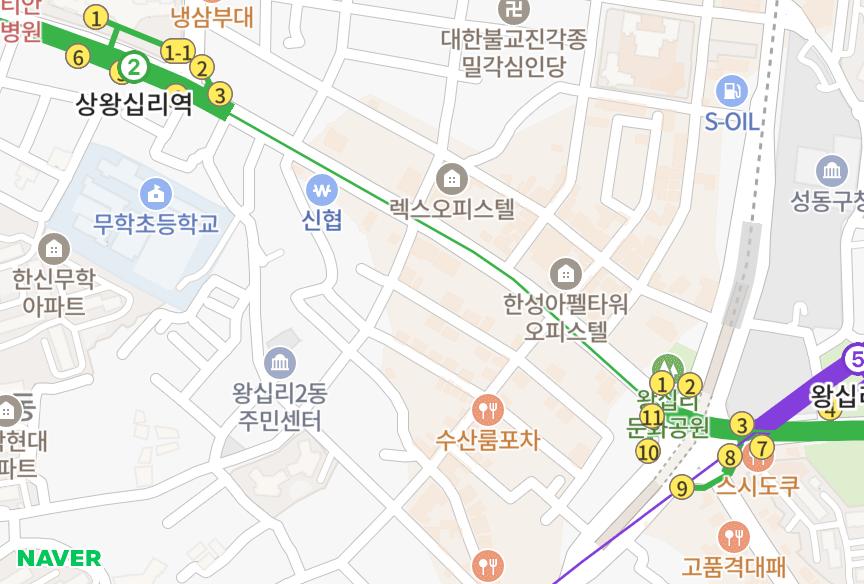 서울특별시 성동구 하왕십리동 왕십리지음재 위치·실거래 시세 지도