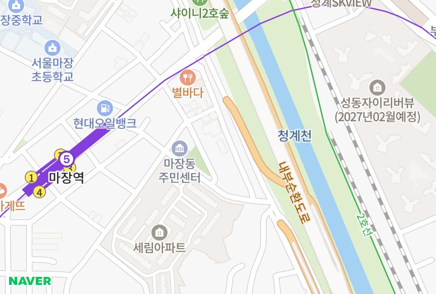 서울특별시 성동구 마장동 삼웅1,2차 위치·실거래 시세 지도