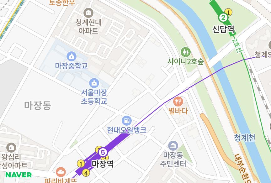 서울특별시 성동구 마장동 행복드림 위치·실거래 시세 지도