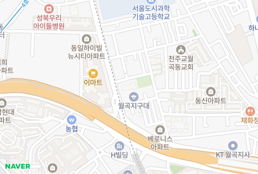 서울특별시 성북구 하월곡동 광남캐스빌 위치·실거래 시세 지도