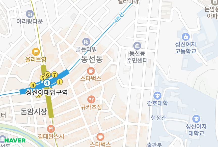 서울특별시 성북구 동선동1가 코아루센타시아 위치·실거래 시세 지도