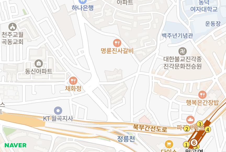서울특별시 성북구 하월곡동 수산동양빌 위치·실거래 시세 지도