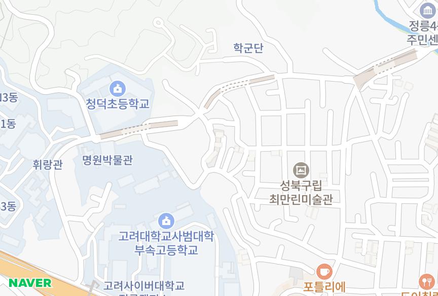 서울특별시 성북구 정릉동 동우 위치·실거래 시세 지도