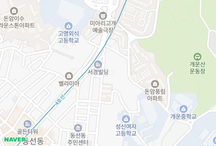 서울특별시 성북구 동선동3가 태극에버빌아트 위치·실거래 시세 지도