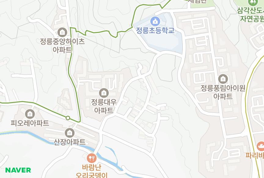서울특별시 성북구 정릉동 동일스카이 위치·실거래 시세 지도