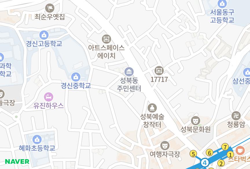 서울특별시 성북구 성북동1가 스타팰리스 위치·실거래 시세 지도