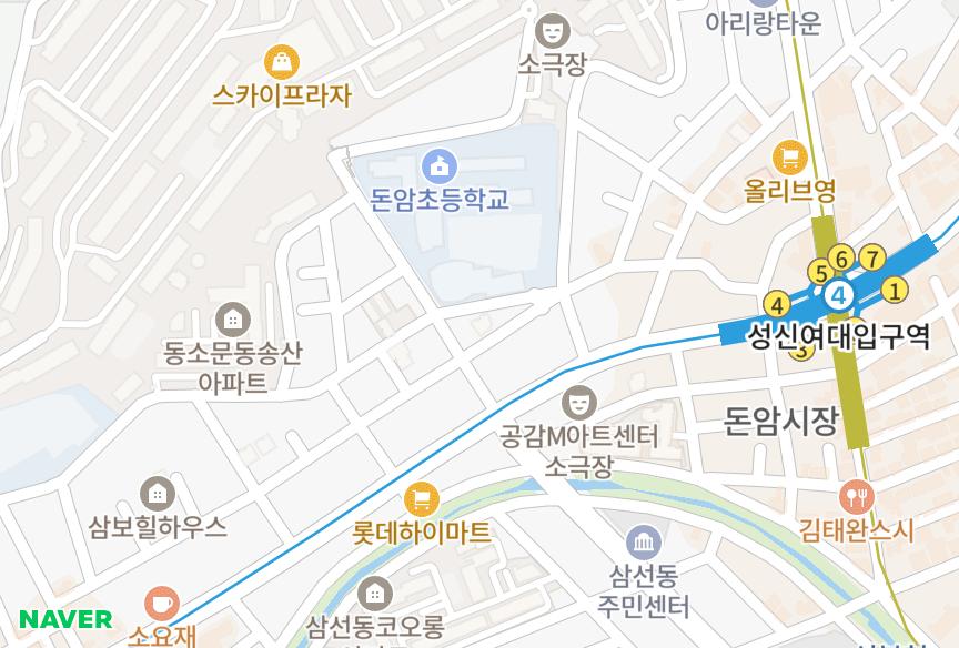서울특별시 성북구 동소문동6가 청기와 위치·실거래 시세 지도