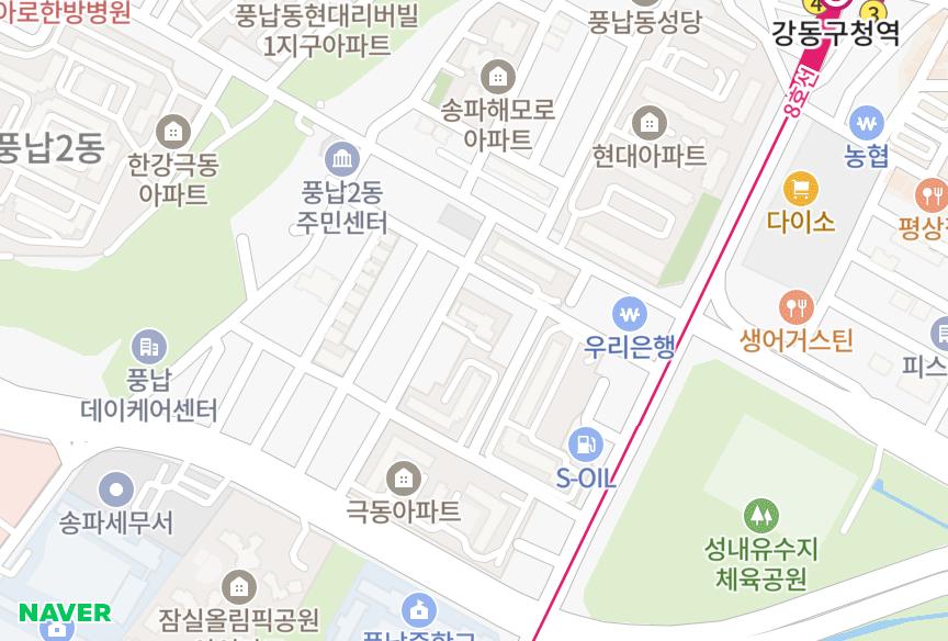 서울특별시 송파구 풍납동 연지토성 위치·실거래 시세 지도