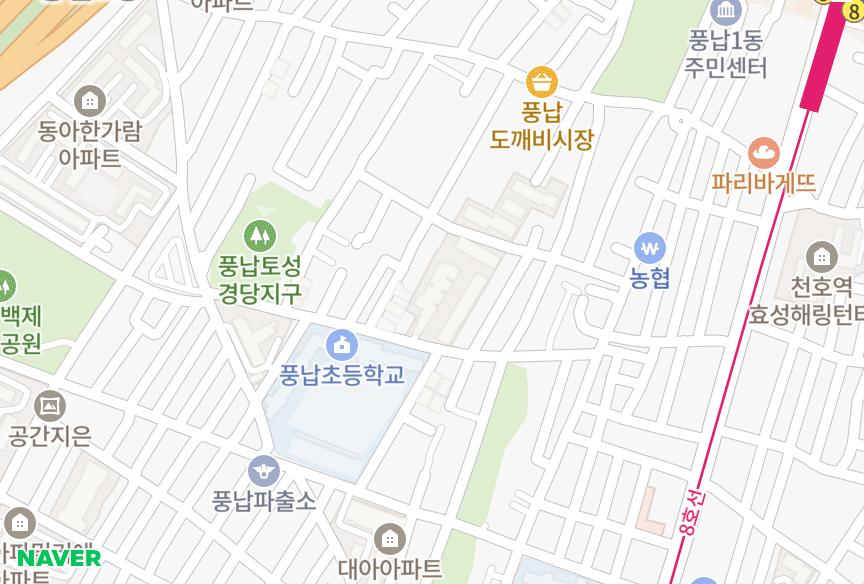 서울특별시 송파구 풍납동 금강캐스빌 위치·실거래 시세 지도