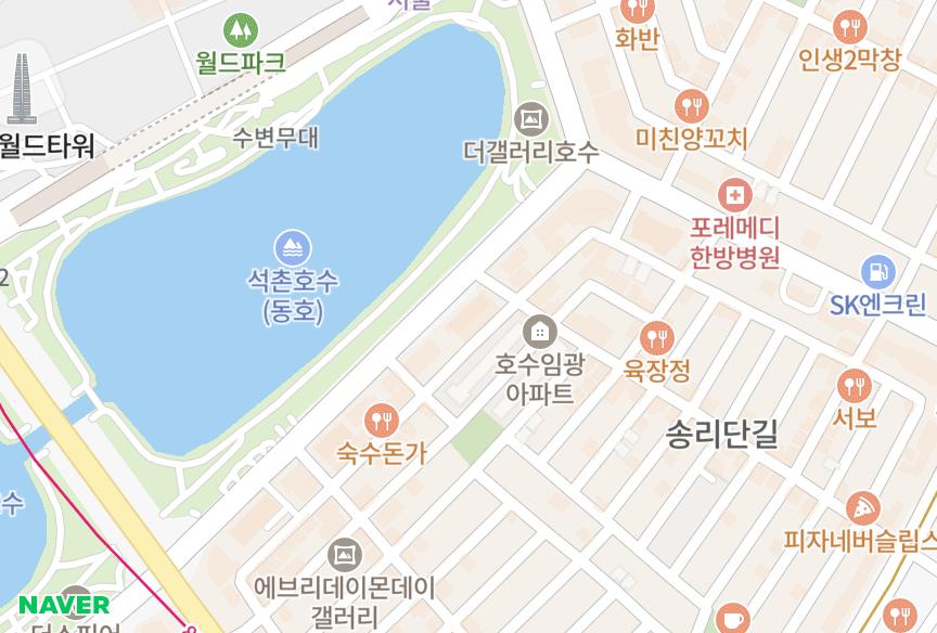 서울특별시 송파구 송파동 현대레이크빌1차 위치·실거래 시세 지도