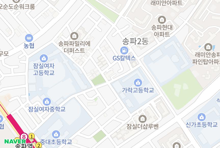 서울특별시 송파구 송파동 홍익봄마을 위치·실거래 시세 지도