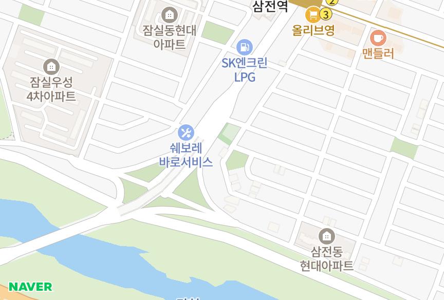 서울특별시 송파구 삼전동 DW동원아이파크 위치·실거래 시세 지도