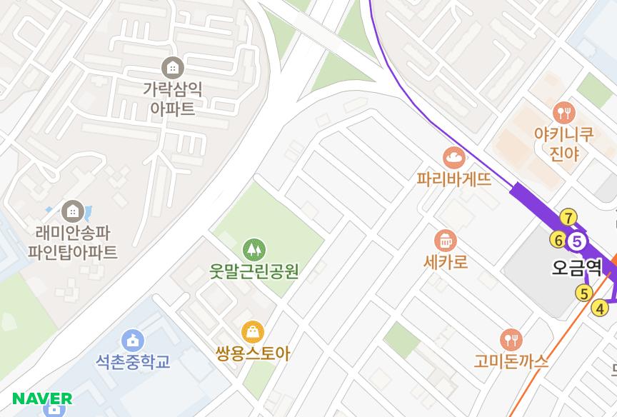 서울특별시 송파구 가락동 정산파크뷰 위치·실거래 시세 지도