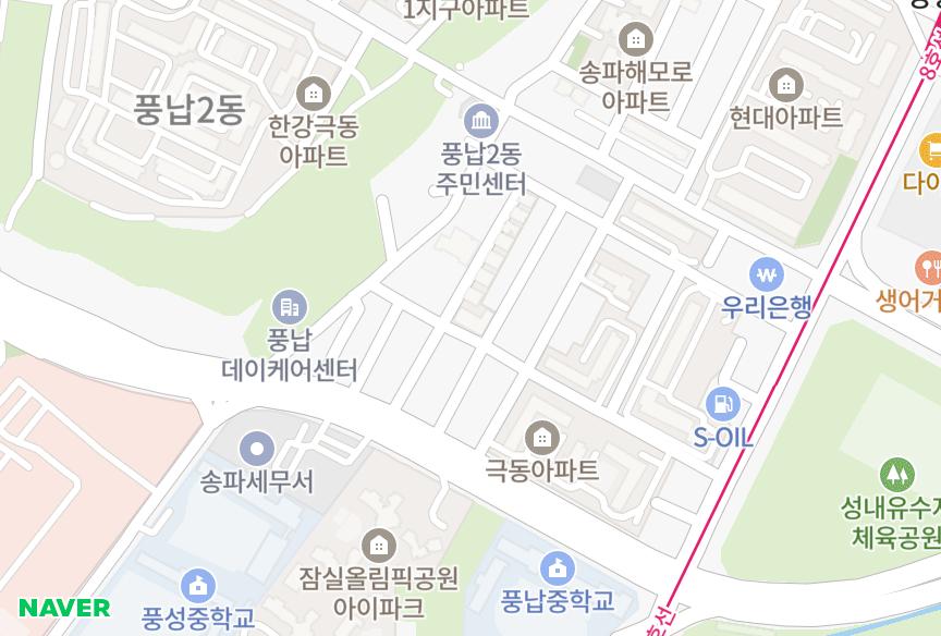 서울특별시 송파구 풍납동 칼라 위치·실거래 시세 지도
