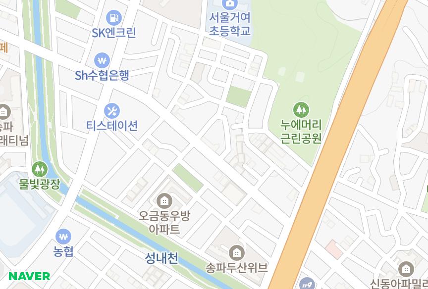 서울특별시 송파구 오금동 한두리 위치·실거래 시세 지도