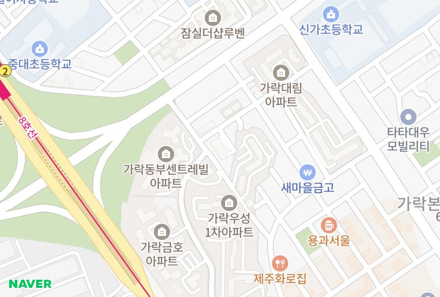 서울특별시 송파구 가락동 예일 위치·실거래 시세 지도