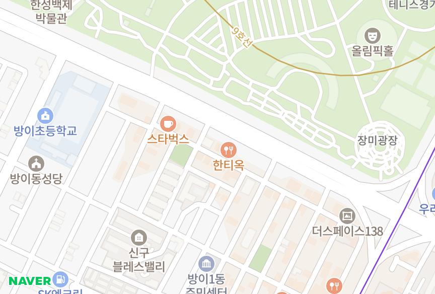 서울특별시 송파구 방이동 대양코리아나타워 위치·실거래 시세 지도