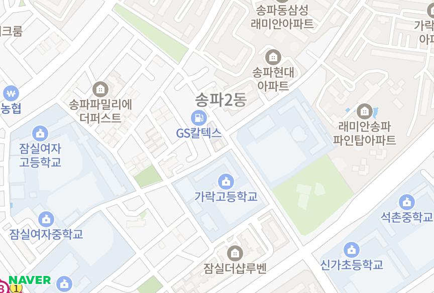 서울특별시 송파구 송파동 각산 위치·실거래 시세 지도