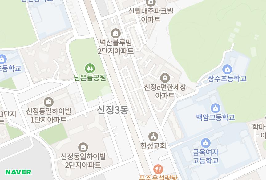서울특별시 양천구 신정동 수정 위치·실거래 시세 지도