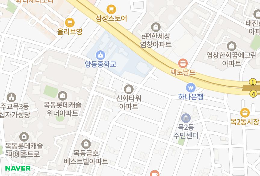 서울특별시 양천구 목동 신화타워 위치·실거래 시세 지도