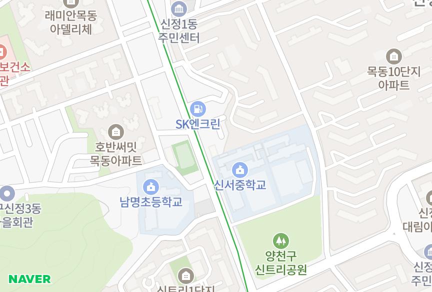 서울특별시 양천구 신정동 뉴목동 위치·실거래 시세 지도
