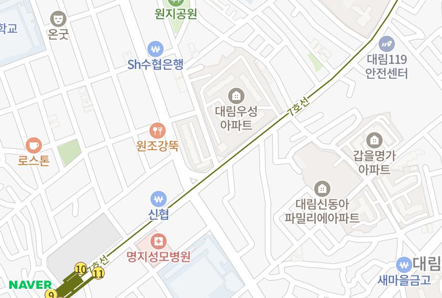 서울특별시 영등포구 대림동 우성1차 위치·실거래 시세 지도