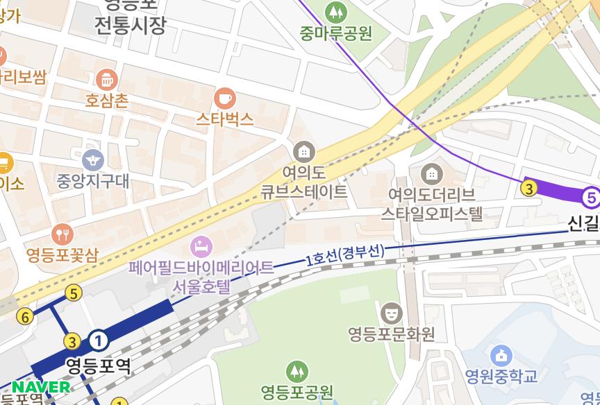 서울특별시 영등포구 영등포동1가 여의도씨티아이 위치·실거래 시세 지도