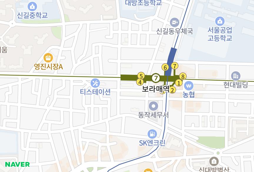서울특별시 영등포구 신길동 보라매길성그랑프리텔 위치·실거래 시세 지도
