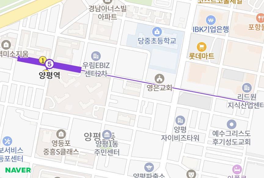 서울특별시 영등포구 양평동1가 창건애드웰 위치·실거래 시세 지도