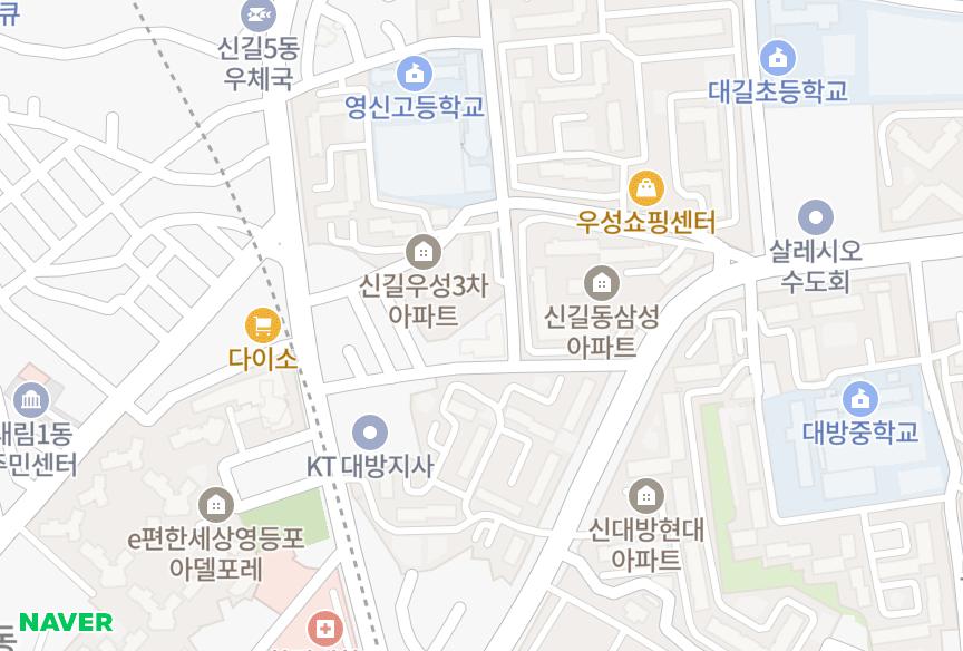 서울특별시 영등포구 신길동 보라매정은벚꽃마을 위치·실거래 시세 지도