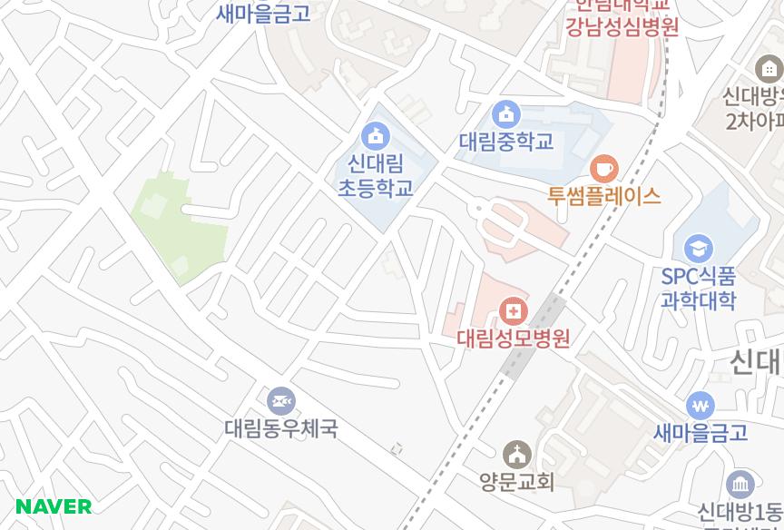 서울특별시 영등포구 대림동 늘푸른 위치·실거래 시세 지도