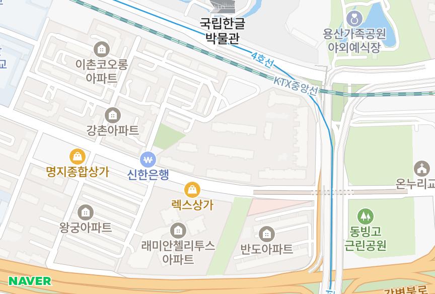 서울특별시 용산구 이촌동 현대맨숀 위치·실거래 시세 지도