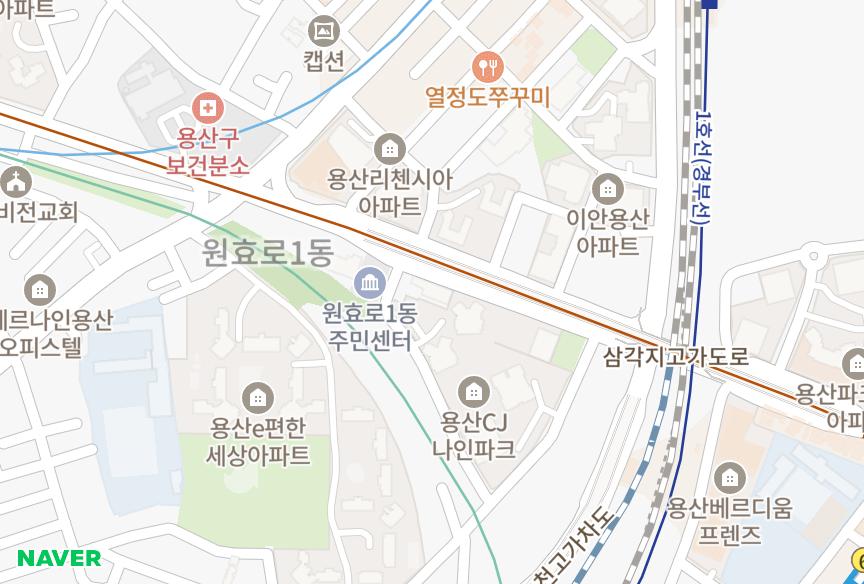 서울특별시 용산구 문배동 용산큐브 위치·실거래 시세 지도