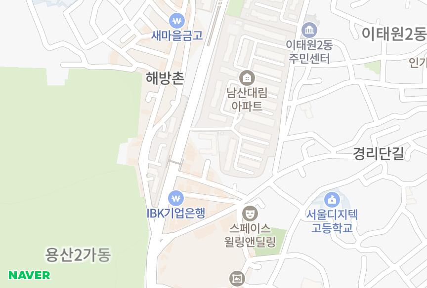 서울특별시 용산구 이태원동 용산 위치·실거래 시세 지도
