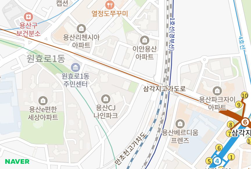 서울특별시 용산구 문배동 프라임펠리스 위치·실거래 시세 지도