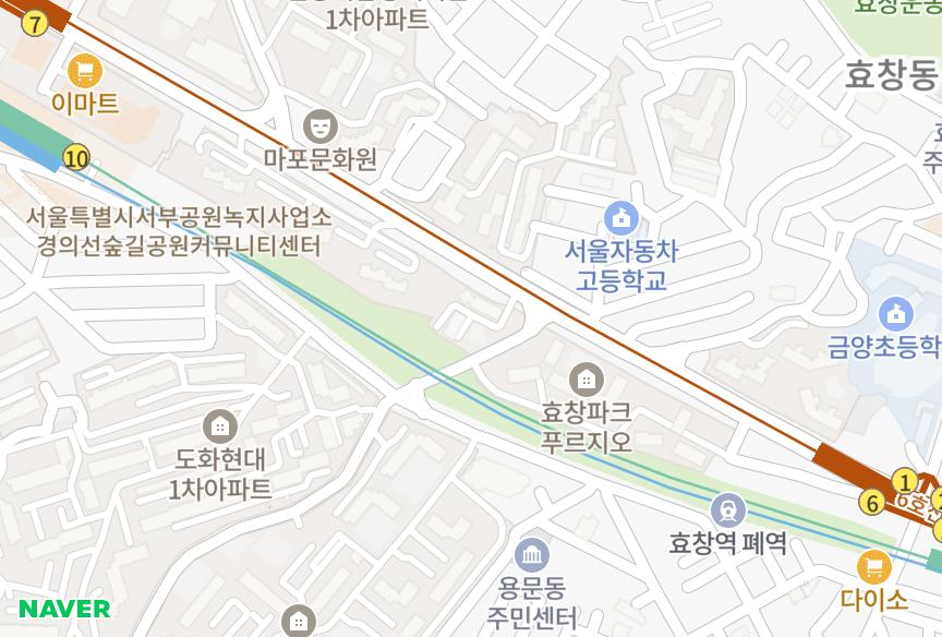 서울특별시 용산구 효창동 세양청마루 위치·실거래 시세 지도