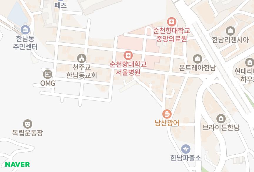 서울특별시 용산구 한남동 태성1차 위치·실거래 시세 지도