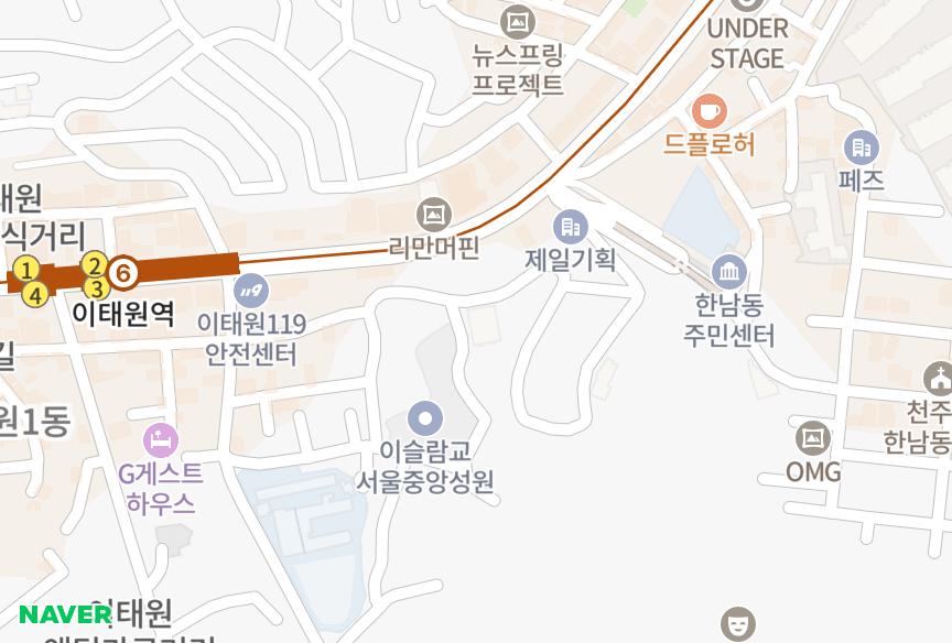 서울특별시 용산구 한남동 장미1차 위치·실거래 시세 지도