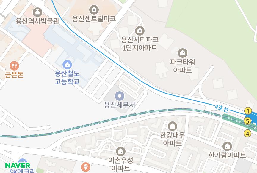 서울특별시 용산구 한강로3가 한양철우 위치·실거래 시세 지도