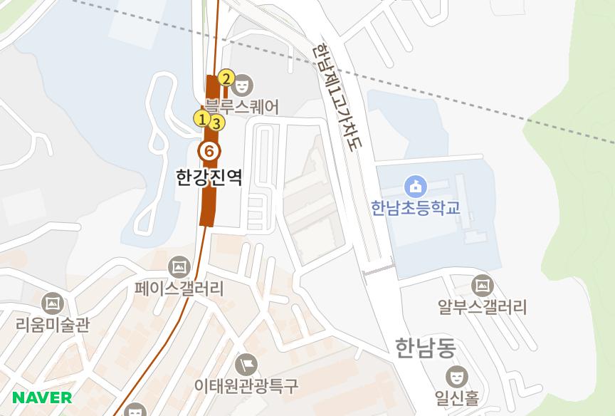서울특별시 용산구 한남동 한남파라곤 위치·실거래 시세 지도