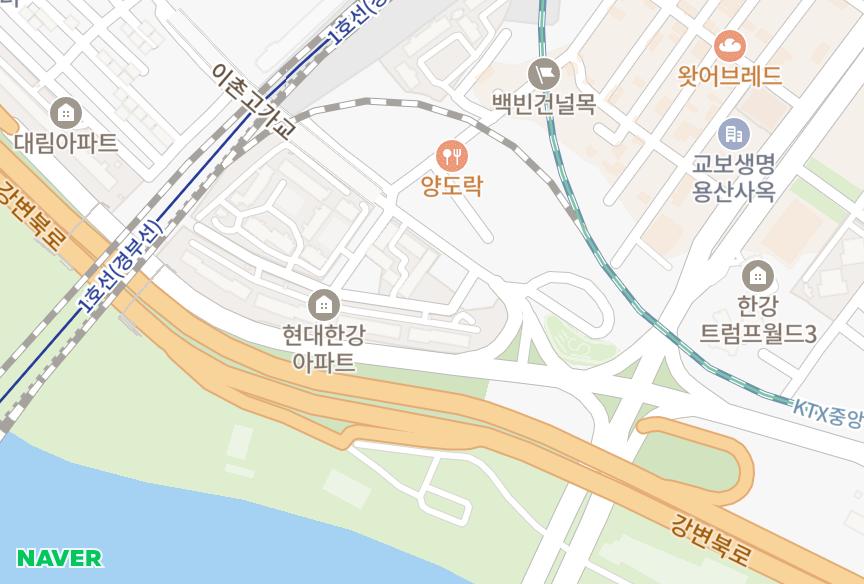 서울특별시 용산구 이촌동 강서맨션 위치·실거래 시세 지도