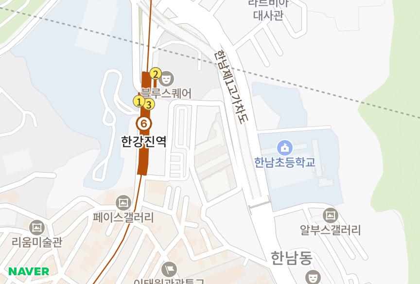서울특별시 용산구 한남동 한남해피트리 위치·실거래 시세 지도