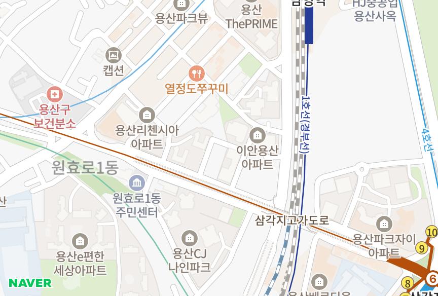 서울특별시 용산구 문배동 G&P용산파크 위치·실거래 시세 지도