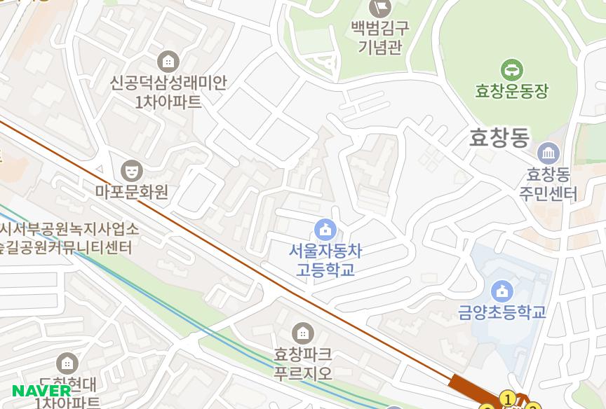 서울특별시 용산구 효창동 대성효창 위치·실거래 시세 지도