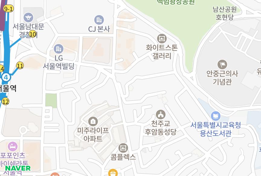서울특별시 용산구 후암동 제일 위치·실거래 시세 지도