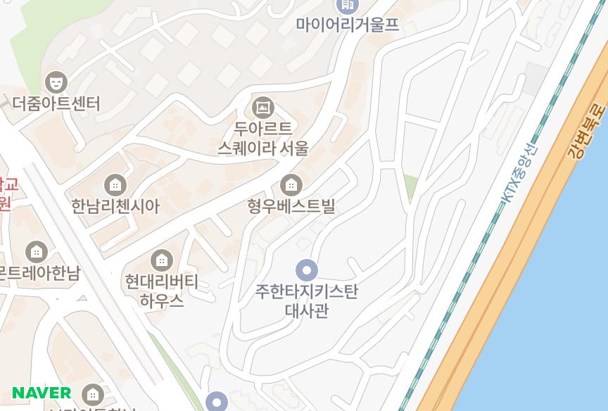 서울특별시 용산구 한남동 트윈빌비동 위치·실거래 시세 지도