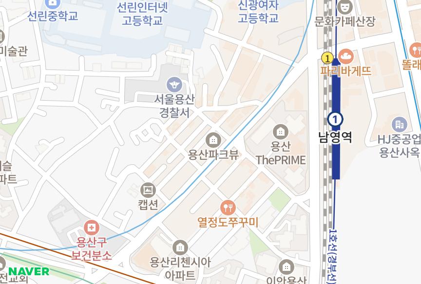서울특별시 용산구 원효로1가 용산파크뷰 위치·실거래 시세 지도