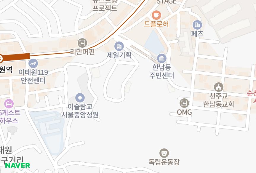 서울특별시 용산구 한남동 한남로얄팰리스 위치·실거래 시세 지도