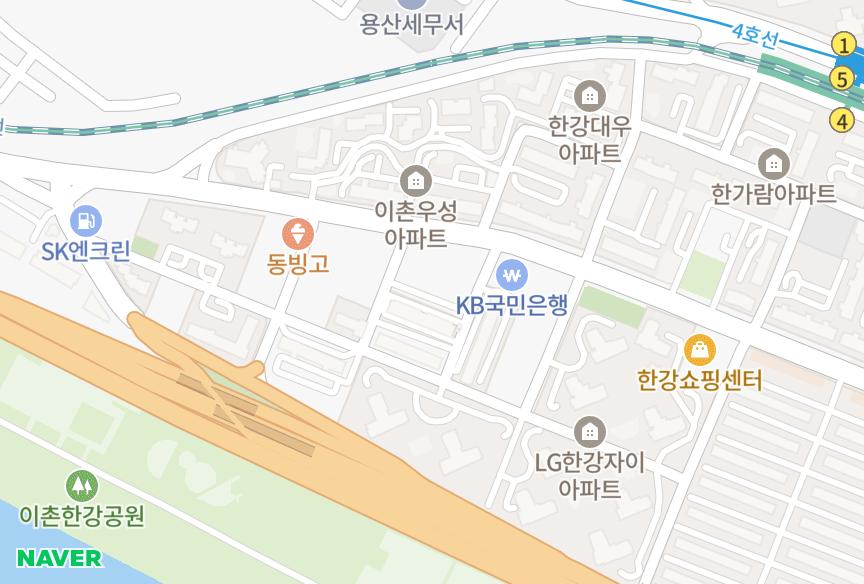 서울특별시 용산구 이촌동 골든맨숀 위치·실거래 시세 지도