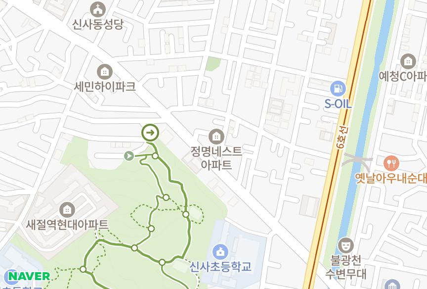 서울특별시 은평구 신사동 정명 위치·실거래 시세 지도